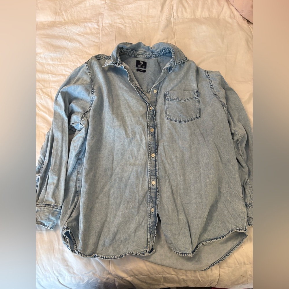 GAP Light Blue Denim Button-Down Shirt